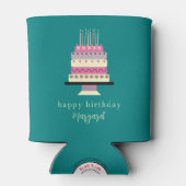 Schattigee retro roze pastel girly verjaardagstaar blikjeskoeler (Achterkant)