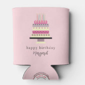 Schattigee retro roze pastel girly verjaardagstaar blikjeskoeler (Achterkant)