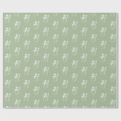 Schattigee Retro Sage Groene Sneeuwman Patroon Cadeaupapier (Vlak)