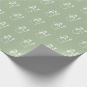Schattigee Retro Sage Groene Sneeuwman Patroon Cadeaupapier (Hoek)