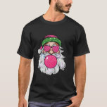 Schattigee Retro Santa Christmas Blowing Bubble  T-shirt<br><div class="desc">Schattigee Retro Santa Christmas Blowing Bubble  Girly</div>