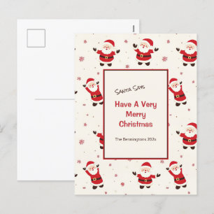 Schattigee Retro Santa Christmas Briefkaart