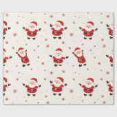Schattigee Retro Santa Christmas Wrapping Papieren Cadeaupapier (Vlak)