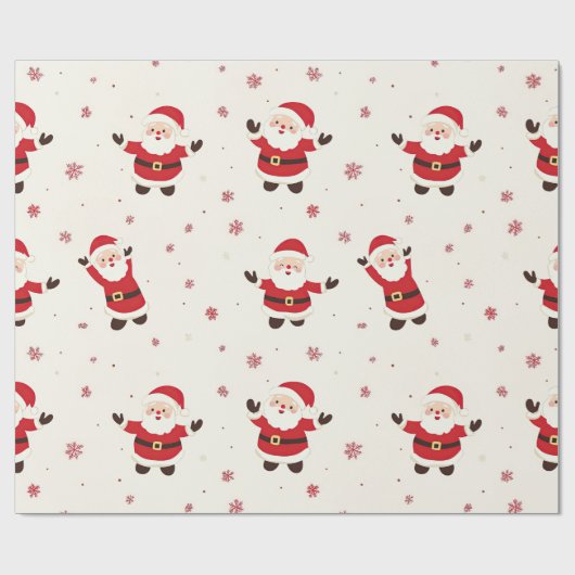 Schattigee Retro Santa Christmas Wrapping Papieren Cadeaupapier (Vlak)