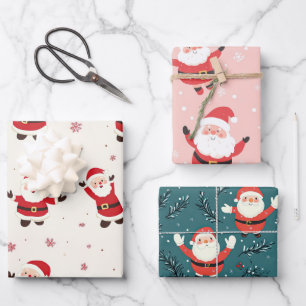 Schattigee Retro Santa Christmas Wrapping Papieren Inpakpapier Vel