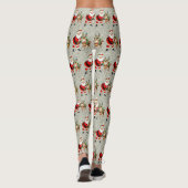 Schattigee Retro Santa en rendier kerst Leggings (Achterkant)