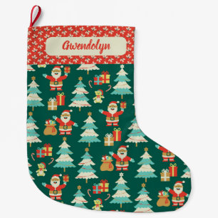 Schattigee Retro Santa  Kerstkous Grote Kerstsok