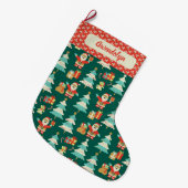 Schattigee Retro Santa Kerstkous Grote Kerstsok (Voorkant (Hangend))