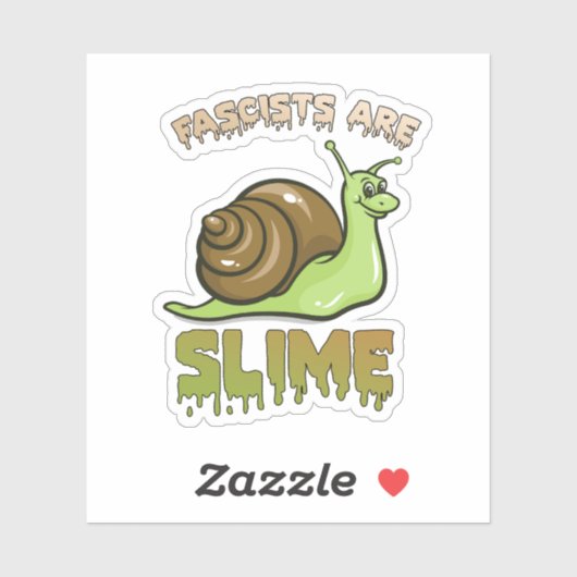 Schattigee retro slak - fascisten zijn slijm sticker (Vel)