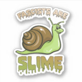 Schattigee retro slak - fascisten zijn slijm sticker (Voorkant)