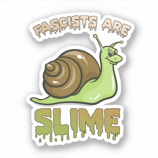 Schattigee retro slak - fascisten zijn slijm sticker (Voorkant)