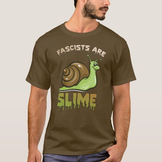 Schattigee retro slak - fascisten zijn slijm t-shirt (Voorkant)