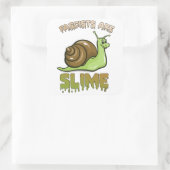 Schattigee retro slak - fascisten zijn slijm vierkante sticker (Tas)