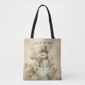 Schattigee Retro  Sneeuwman Tote Bag (Voorkant)