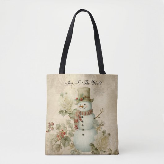 Schattigee Retro  Sneeuwman Tote Bag (Voorkant)