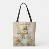 Schattigee Retro  Sneeuwman Tote Bag (Achterkant)