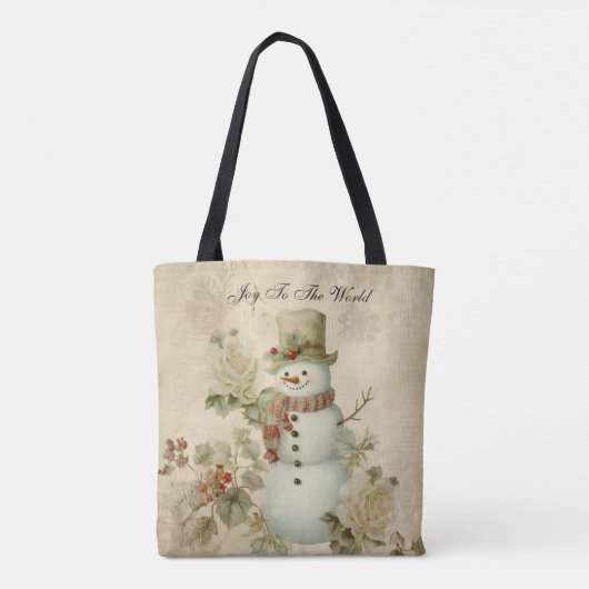 Schattigee Retro  Sneeuwman Tote Bag (Achterkant)