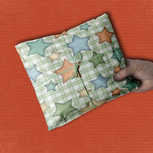 Schattigee Retro Stars voor Baby Tissuepapier