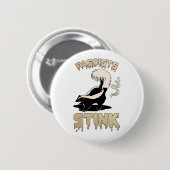 Schattigee retro stinkdier - fascisten stinken ronde button 5,7 cm (Voorkant /achterkant)