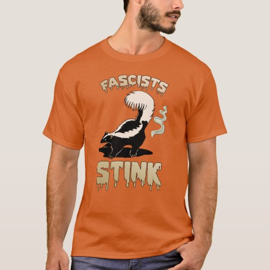 Schattigee retro stinkdier - fascisten stinken t-shirt (Voorkant)
