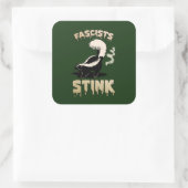 Schattigee retro stinkdier - fascisten stinken vierkante sticker (Tas)