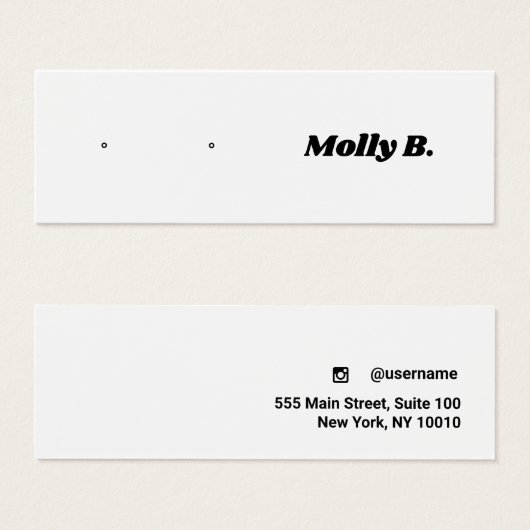 Schattigee Retro Stud Oorbel Sieraden Display Kaar Mini Visitekaartjes (Voorkant /achterkant)