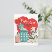 Schattigee retro  Sugar Spice Valentijn Briefkaart (Staand voorkant)