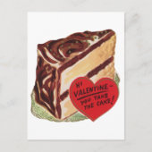 Schattigee retro  taart Valentijn Feestdagenkaart (Voorkant)