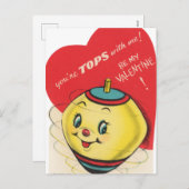 Schattigee retro  top Valentijn Feestdagenkaart (Voorkant / Achterkant)