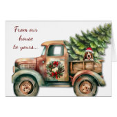 Schattigee Retro Truck Basset Hound Christmas (Voorkant Horizontaal)