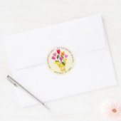 Schattigee retro tulpen met de hand geïllustreerd ronde sticker (Envelop)