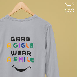 Schattigee Retro Typografie Giggle & Smile Eenvoud T-shirt