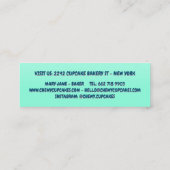 Schattigee retro typografie mint zoete bakkerij cu mini visitekaartje (Achterkant)