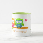Schattigee Retro Uil Paar Valentijn Liefde U Uilwa Mok (Midden)
