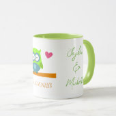 Schattigee Retro Uil Paar Valentijn Liefde U Uilwa Mok (Voorkant rechts)