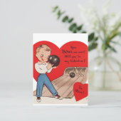 Schattigee retro Valentijn bowling Feestdagenkaart (Staand voorkant)