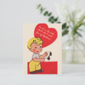 Schattigee retro  Valentijn Briefkaart (Staand voorkant)