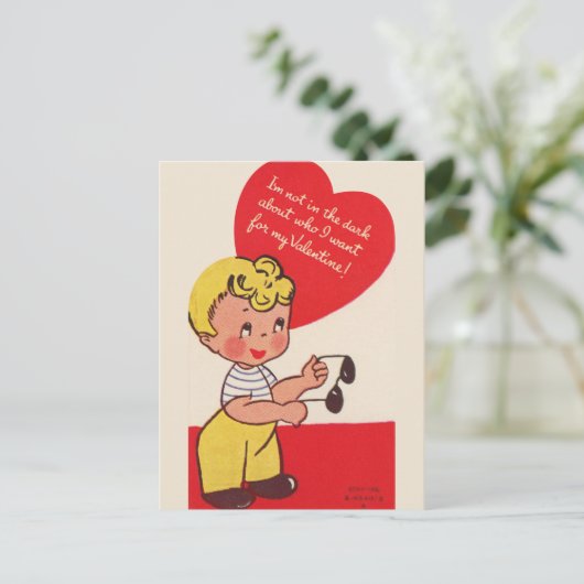 Schattigee retro  Valentijn Briefkaart (Staand voorkant)