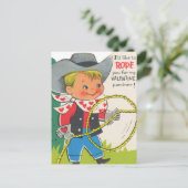 Schattigee retro  Valentijn cowboy Briefkaart (Staand voorkant)