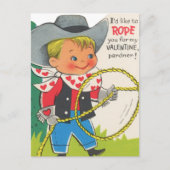 Schattigee retro  Valentijn cowboy Briefkaart (Voorkant)
