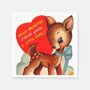 Schattigee retro Valentijn herten partij Servet