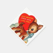 Schattigee retro Valentijn herten partij Servet (Hoek)