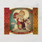 Schattigee Retro  Valentijn Kinderen Paard Feestdagenkaart (Voorkant)