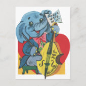 Schattigee retro  Valentijn olifant Briefkaart (Voorkant)