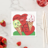 Schattigee retro  Valentijn party ijsje Servet (Insitu)