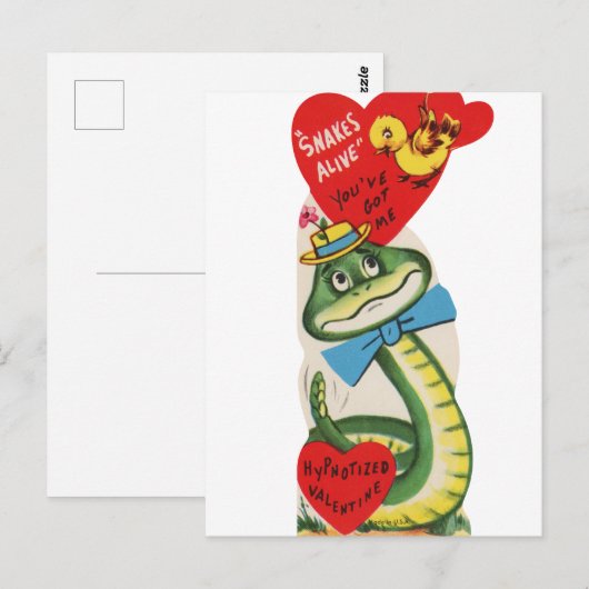 Schattigee retro Valentijn snack Briefkaart (Voorkant / Achterkant)