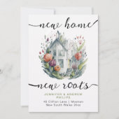 Schattigee retro verhuizen nieuwe huis Waterverf k Aankondiging (Voorkant)