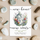 Schattigee retro verhuizen nieuwe huis Waterverf k Aankondiging