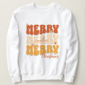 Schattigee Retro Vrolijk Kerstscript Naam Trending Trui (Design voorkant)