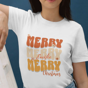 Schattigee Retro Vrolijk Kerstscript Naam Trending Trui